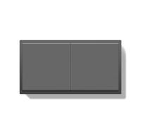 Conmutador Interruptor Pared Interruptor de pared simple 1/2 vía, interruptor luz doble, botón grande triple, marcos plástico 1, 10 A(1G 1G Grey)