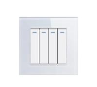 Conmutador Interruptor Pared Interruptor de reinicio 4 posiciones, pulsador contacto momentáneo pared, 16 A(White)