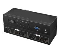 Conmutador KVM, Conmutador de matriz HMI 4x4 4 en 4 salidas 4K@30Hz Conmutador de montaje en rack y convertidor divisor compatible con 4Kx2K@30HZ