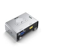 Conmutador KVM, Conmutador de vídeo + VGA a VGA KVM 2x1 1080P 60Hz for PC portátil /4/5 a TV Monitor proyector(Beige)