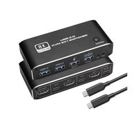 Conmutador KVM, Conmutador HMI 2,1 KVM 4K 120Hz HMI USB KVM Switch puerto dual USB HMI 2,1 conmutador 2X1 2X2 4K 60Hz 8K 60Hz for 2 uds 1 Monitor