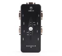 Conmutador KVM de 2 puertos para control de dos ordenadores, diseño compacto, conmutador KVM USB VGA, alta compatibilidad, Plug and Play, salida de