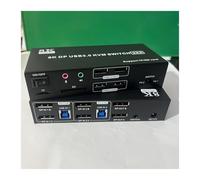 Conmutador KVM de dos monitores 4K120Hz, 2x2 USB 3.0 DP, 2 entradas y salidas, 8K60Hz, pantalla mixta, ordenadores, puertos SD/TF Conmutación Fluida(TA202-Dual DP)