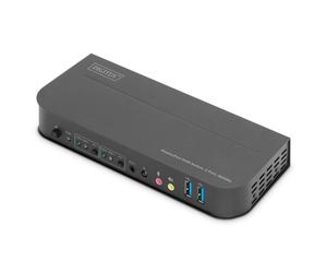 Conmutador KVM - Digitus by Assmann - 2x1 - HDMI y DisplayPort - USB - Negro