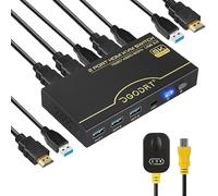 Conmutador KVM HDMI 2.1 4K@120Hz/8K@60Hz, 2 Puertos Para 2 PC Que Comparten Teclado, Ratón y Monitor, Con USB 3.0 y Cables