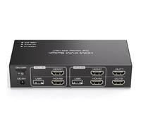 Conmutador KVM HDMI 2 monitores 2 computadoras 4K a 30Hz para 2 computadoras Comparte monitores duales y teclado mouse impresora U Disk Soporte extendido/modo de copia con 2 cables USB y controlador