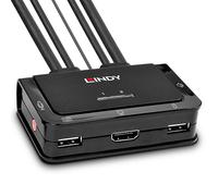Conmutador KVM - Lindy - 2 puertos - HDMI - USB 2.0 - audio de 3,5 mm