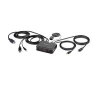 StarTech.com Cable Switch KVM Híbrido de 2 Puertos USB-C HDMI - 4K 60Hz - KVM Compacto con Cable Integrado de 1,8m USB-A/HDMI/Audio y USB Tipo C de 1,2m - Alimentado por el Bus (C2-H46-UAC-CBL-KVM)