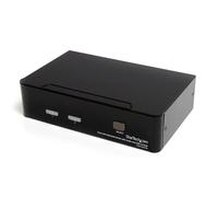 Conmutador KVM StarTech SV231DVIUA 2 Puertos USB DVI-I Full HD Audio Hub USB 2.0 Negro
