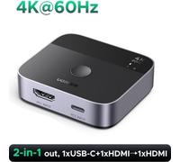 Conmutador KVM Ugreen AW503 2x1 4K@60Hz USB-C/HDMI