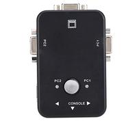Conmutador KVM USB 2.0 de 2/4 puertos VGA, caja de conmutación manual, adaptador de compartición de vídeo plug and play con control por botones, compatible con resolución de (2 bocados)
