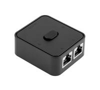 Conmutador LAN, conmutador de red de 2 entradas/1 Salida o 1 entrada/2 Salidas, divisor LAN RJ45, sin alimentación 1000 Mbps CAT7/Cat6A/Cat6/Cat5e/Cat5, PoE, chapado en oro, interruptor deslizante