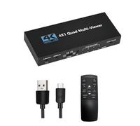 Conmutador Multi-Viewer 4K Conmutación 4 entradas y 1 Salida Modos de Visualización Divisor Pantalla Señal para Host Juego Dispositivos