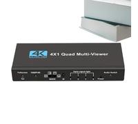 Conmutador MultiViewer 4K 4x1 Quad View - Distribuidor Transparente En Tiempo Real De 4 Entradas Y 1 Salida | Admite 4K 60Hz Para La Seguridad De Conferencias De Juegos De