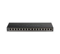 D-Link DGS-1016S - Switch Gigabit 16 Puertos, sin gestión, 1000 megas por Puerto, Plug&Play, Perfil bajo, Carcasa metálica, sobremesa/pared, sin Ventiladores, 802.1p QoS, 802.3az EEE