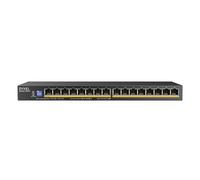 Zyxel Switch Ethernet de 16 Puertos | Unmanaged GbE PoE+ | GS1100-16EPS | 16x Puertos GbE PoE+ con 135W de Presupuesto, Control por Interruptor DIP, Sin Ventilador, Diseño Delgado