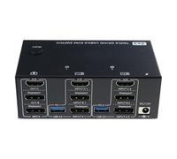 Conmutador para 3 monitores, 2 puertos DisplayPort + HDTV, USB 3.0, soporta pantallas de 8K a 60Hz y 4K a 144Hz, superconectividades, triples monitores