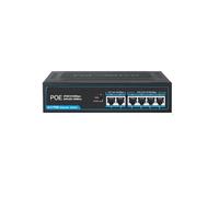 Conmutador PoE de 6 Puertos, conmutador Gigabit Ethernet de 100/1000Mbps, conmutador de Red rápido no administrado (Size : 100Mbps)