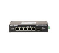 Conmutador PoE Gigabit Hikvision DS-3T0506HP-E/HS 4 Puertos 2 SFP 60W Hi-PoE Fanless