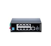 Conmutador PoE Industrial de 10 Puertos 100Base-T, conmutador Ethernet de Red SFP de Enlace Ascendente Gigabit montado en la Pared en Carril DIN, CC 48-55V