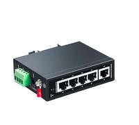 Conmutador PoE Industrial de 5 Puertos, conmutador Ethernet de Red de 100Mbps, VLAN, 4KV, Carril de protección contra Rayos, DC48-55V montado en la Pared