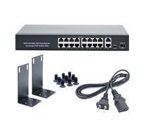 Conmutador PoE no administrado Gigabit Ethernet de 16 puertos con enlace ascendente de 2 Gigabit, 1 Gigabit SFP, IEEE802.3af/at