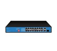 Conmutador PoE rápido, conmutador Ethernet de 16/24 Puertos y 100M con 2 Puertos RJ45 de Enlace Ascendente de 1000M y 1 Interruptor Inteligente AI con Ranura SFP de 100/1000M (Size : EW-S1919CF-AP)