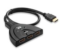 Conmutador Selector HDMI 4K, 3 Entradas 1 Salida, Compatible con HDTV/PS3/4/5/TV/Fire Stick/DVD, Soporte Full HD 3D Video y Audio 51CH117