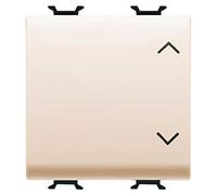 Conmutador unipolar 250V ac, 10 AX, neutro, símbolo arriba-abajo, 2 módulos, serie Chorus, 3,85 x 4,42 x 4,4 centímetros, color marfil (Referencia: GW11123)