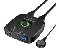 Conmutador USB 3.0, 2 entradas, 1 salida, conmutador USB para 2 ordenadores, escáner, impresora, teclado, ratón, memorias USB, discos duros