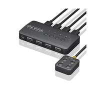 Conmutador USB Adaptador de Controlador Compartido 4 Entradas 4 Salidas para Computadora PortáTil Impresora Teclado RatóN Monitor