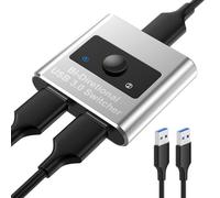 Conmutador USB Bidireccional KVM 2 en 1 Salida/1 en 2 Salidas, USB 3.0 Para 2 PC, 1 Dispositivo, Con 2 Cables de Alta Velocidad, Para Impresora, Ratón, Teclado