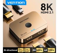 Vention Cable Conmutador AKPH0 HDMI 2.1 8K Bidireccional 2x HDMI hembra USB-C hembra Gris