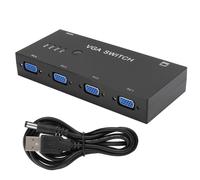 Conmutador VGA de 4 puertos, conmutación manual, Plug and Play, selector VGA, carcasa metálica, alto ancho de banda, tamaño compacto, para