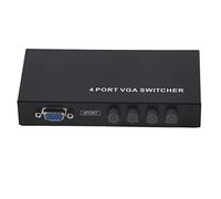 Conmutador VGA de 4 Puertos, conmutador de compartición de Monitor SVGA 4 en 1 para PC LCD, TV y Monitor, selector de señal VGA Plug and Play con Botones en el Panel Frontal
