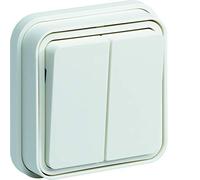 Conmutadordoble Monobloc de empotrar estancoHAGER Cubyko WNE040BBlanco
