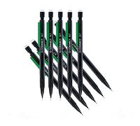Portaminas Q-Connect de 07 mm con cuerpo negro de 3 minas y clip verde