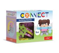 Connect Trefl Set de Bloques Pocket Girl, Kim - 35 Piezas: 30 Bloques + figurita de 5 Bloques, Juguete Creativo para Adultos y para niñas y niños a Partir de 4 años.