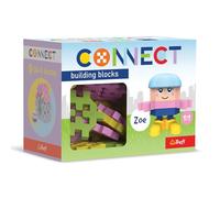 Connect Trefl Set de Bloques Pocket Girl, Zoe - 35 Piezas: 30 Bloques + figurita de 5 Bloques, Juguete Creativo para Adultos y para niñas y niños a Partir de 4 años.