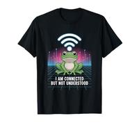 Connected But Not Understood - Absurd Frog WiFi Vaporwave Camiseta