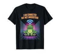 Connected But Not Understood - Absurd Frog WiFi Vaporwave Camiseta