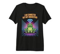 Connected But Not Understood - Absurd Frog WiFi Vaporwave Camiseta Premium