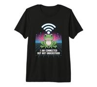 Connected But Not Understood - Absurd Frog WiFi Vaporwave Camiseta Premium