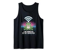 Connected But Not Understood - Absurd Frog WiFi Vaporwave Camiseta sin Mangas