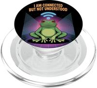 Connected But Not Understood - Absurd Frog WiFi Vaporwave PopSockets PopGrip para MagSafe