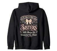 Connected by Heart Sisters - Conjunto Familiar a Juego para Hermanos Sudadera con Capucha