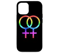 Connected Female Symbols Watercolor Rainbow Lesbian Women Carcasa para iPhone 12/12 Pro