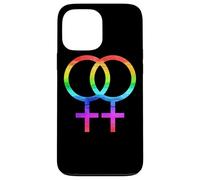 Connected Female Symbols Watercolor Rainbow Lesbian Women Carcasa para iPhone 13 Pro MAX