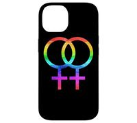 Connected Female Symbols Watercolor Rainbow Lesbian Women Carcasa para iPhone 14