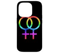 Connected Female Symbols Watercolor Rainbow Lesbian Women Carcasa para iPhone 14 Pro